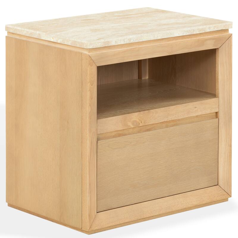 SAFAVIEH Couture Alaura Travertine Top Nightstand