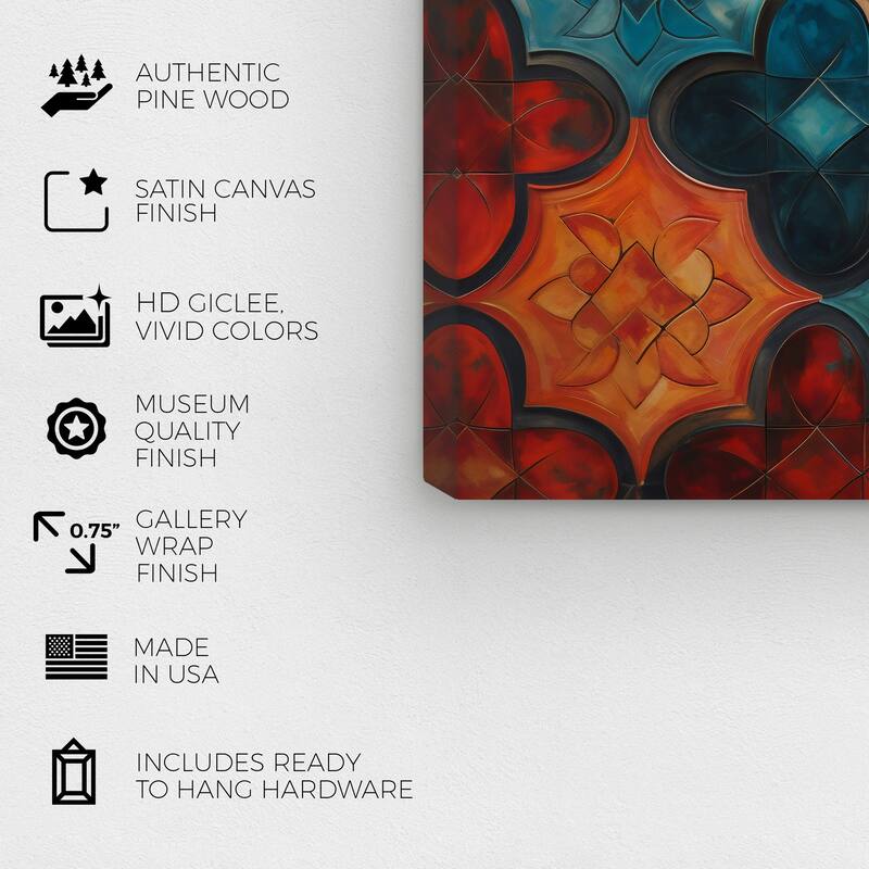 Wynwood Studio Canvas Abstract Quadro di Mosaico I Blue and Dark Blue Modern & Contemporary Wall Art Canvas Print