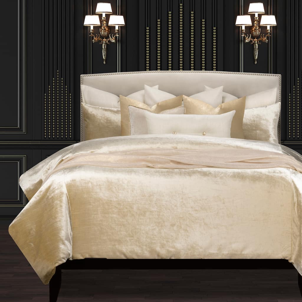 Golden Hours Luxury Gold Velvet Supreme Duvet Cover and Insert Set