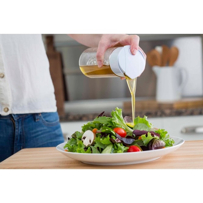  Whiskware Glass BlenderBall Whisk Leak Proof Salad Dressing  Shaker Bottle with Auto Closing Lid for No Spills, 2.5 Cups, White: Home &  Kitchen