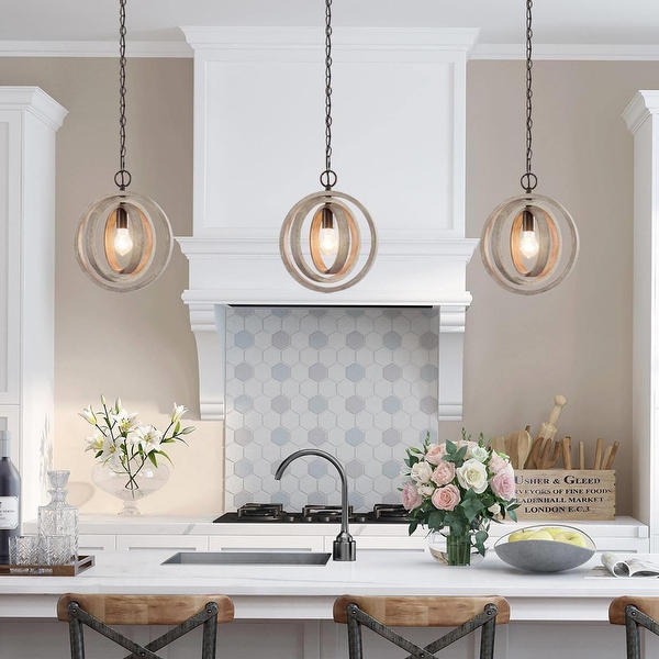 Wood globe pendant light on sale