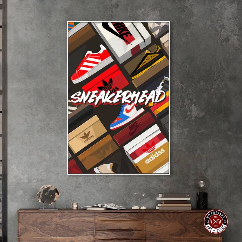 Notoriart Sneakerhead Collection Framed Sneaker 1 Piece Canvas Wall Art