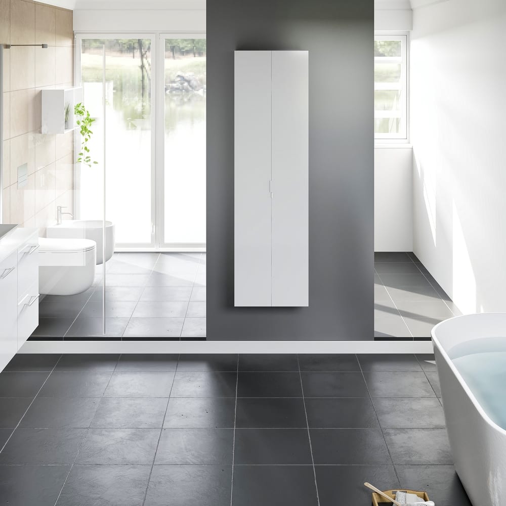 Eviva Luxurious 16"W x 16"D x 67"H Wall-Mounted Linen Cabinet