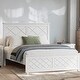 preview thumbnail 1 of 3, Coastal Farmhouse Solid Wood Queen Size Bed Frame, No Box Spring Needed, Antique White Antique White