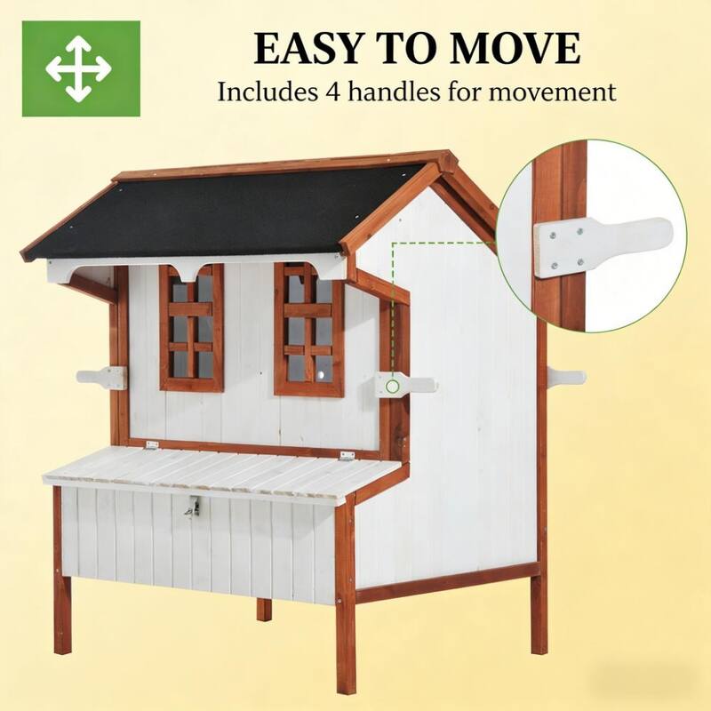 Portable Chicken House,Chicken Coop Wooden Chicken House,Rabbit Hutch Raised Poultry Cage