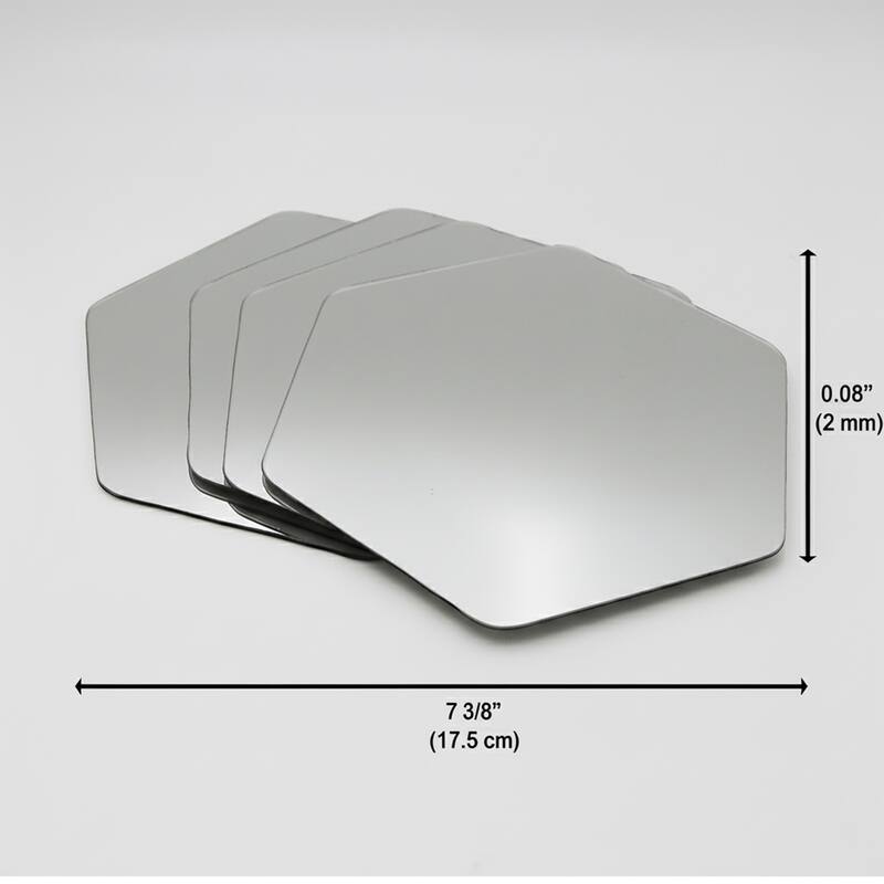Small Decorative Wall Self Adhesive Shaped Mirrors - Set of 4