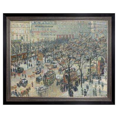 Masterpiece Art Gallery| Boulevard des Italiens by Camille Pissarro - Framed Canvas Art Print