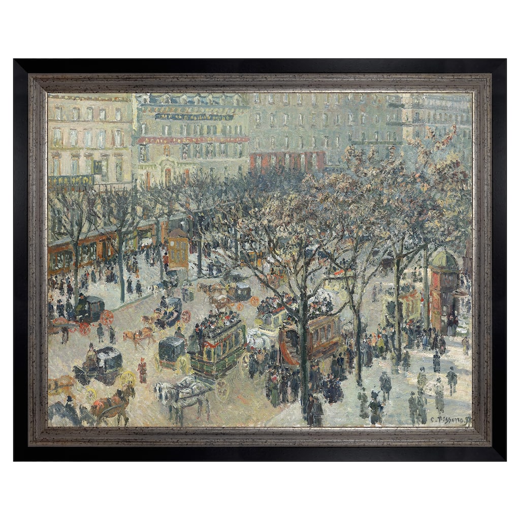 Masterpiece Art Gallery| Boulevard des Italiens by Camille Pissarro - Framed Canvas Art Print