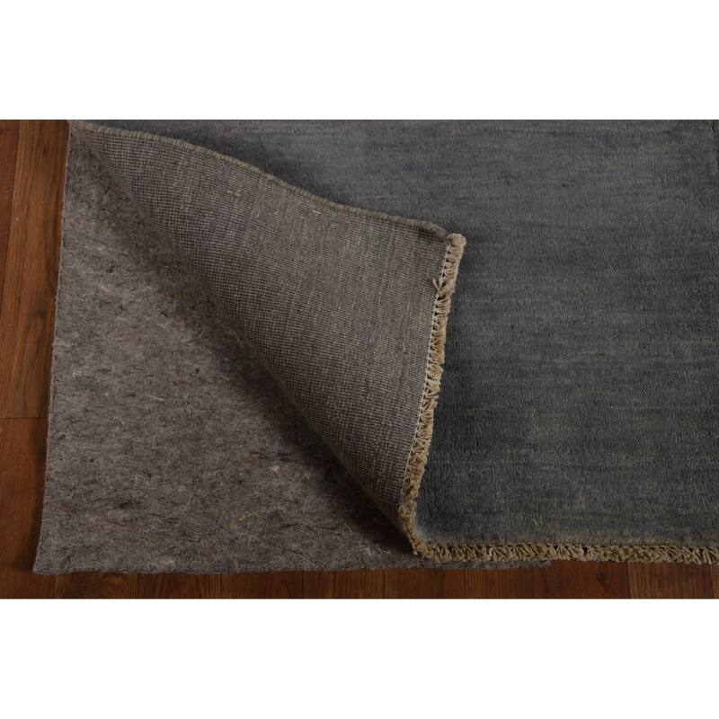 Gray Modern Gabbeh Oriental Rug Hand-Knotted Wool Carpet - 5'0" x 6'6"
