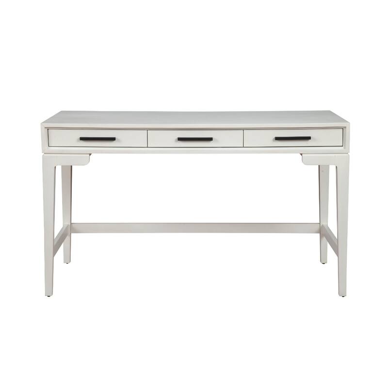 Writing Desk with 3 Drawers and Wooden Frame, Off White