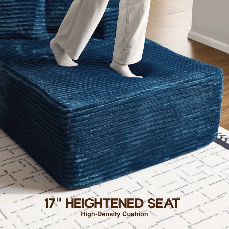 OVIOS All-Foam Plush L-Shaped Sofa​