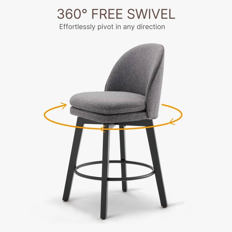 Spruce & Spring Madison Upholstered Swivel Counter Height Bar Stools