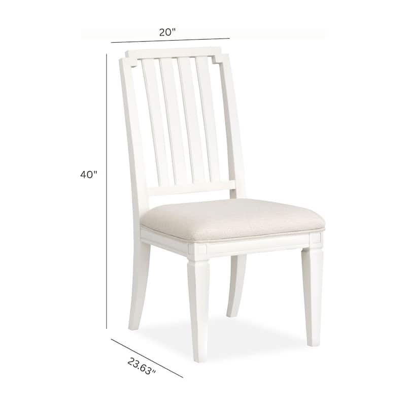 Magnussen Home Willowbrook Egg Shell White Upholstered Side Chair Two Pack - 20''W x 23.63''D x 40''H