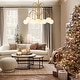 preview thumbnail 6 of 6, Modern Sputnik Glass Bubble Chandelier in Gold for Dining Room