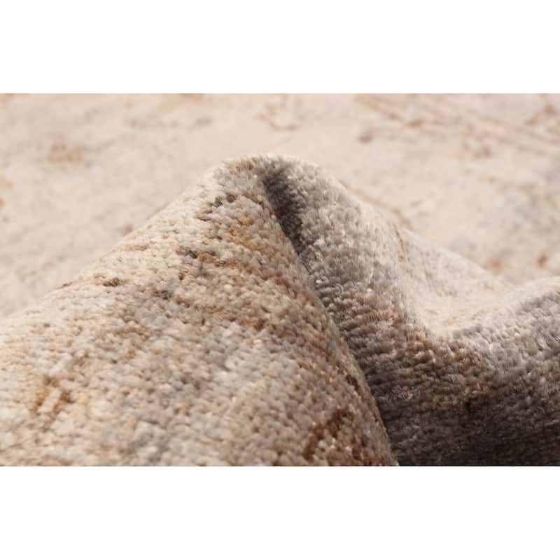 ECARPETGALLERY Hand-knotted Vibrance Grey Wool Rug - 2'4 x 9'8
