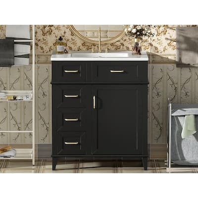 30-Inch Bathroom Vanity with Ceramic Sink