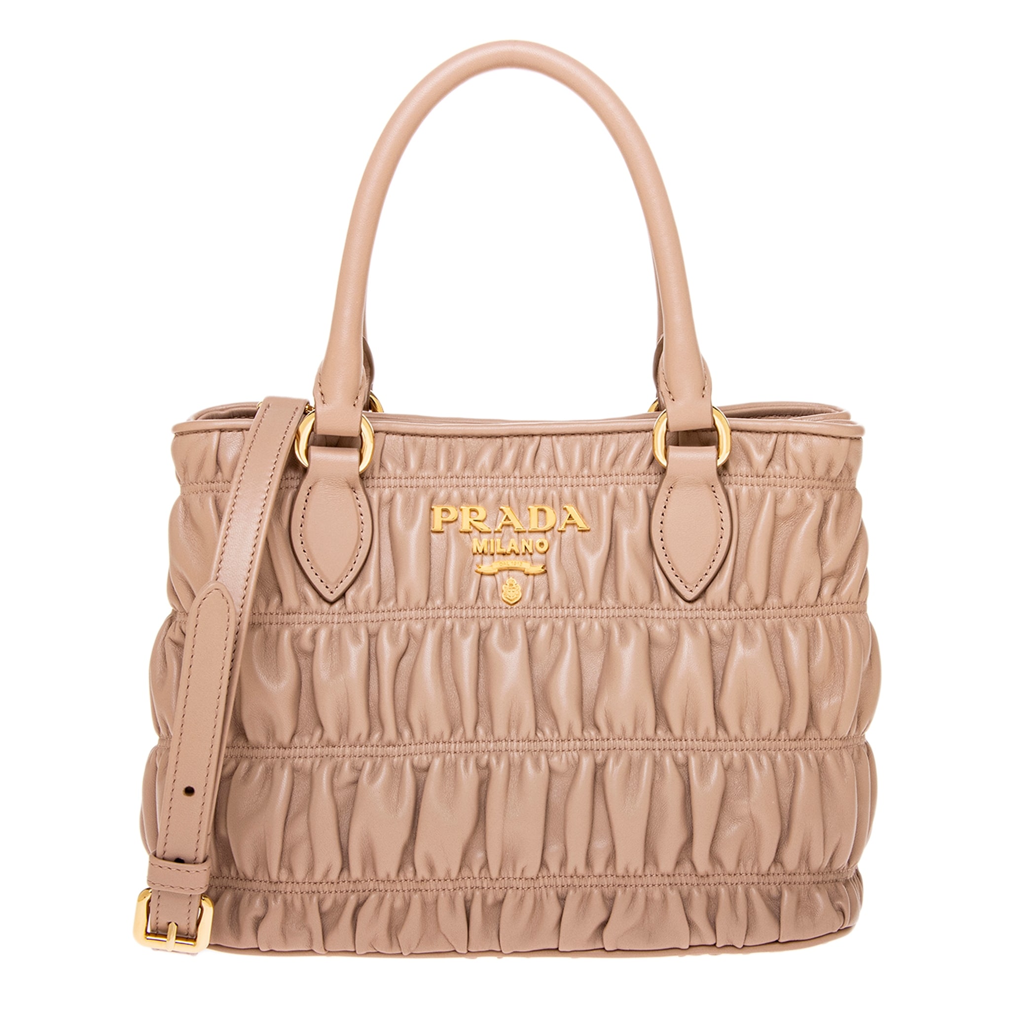 Prada Gaufre Nappa Leather Top Handle Bag
