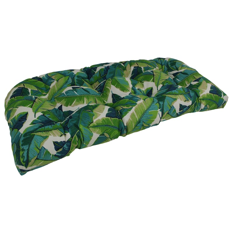 42-inch Rounded Back Tufted Outdoor Loveseat/Bench Cushion