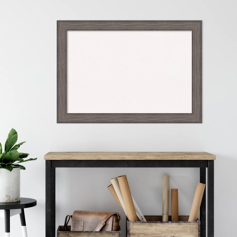 Country Barnwood Wood Framed White Corkboard Bulletin Board