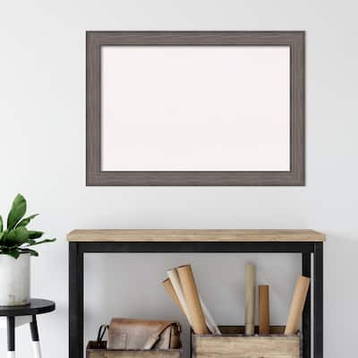 Country Barnwood Wood Framed White Corkboard Bulletin Board