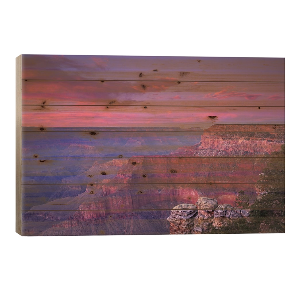 View Of The South Rim From Pima Point, Grand Canyon National Park, Arizona Print On Wood by Tim Fitzharris - Multi-Color