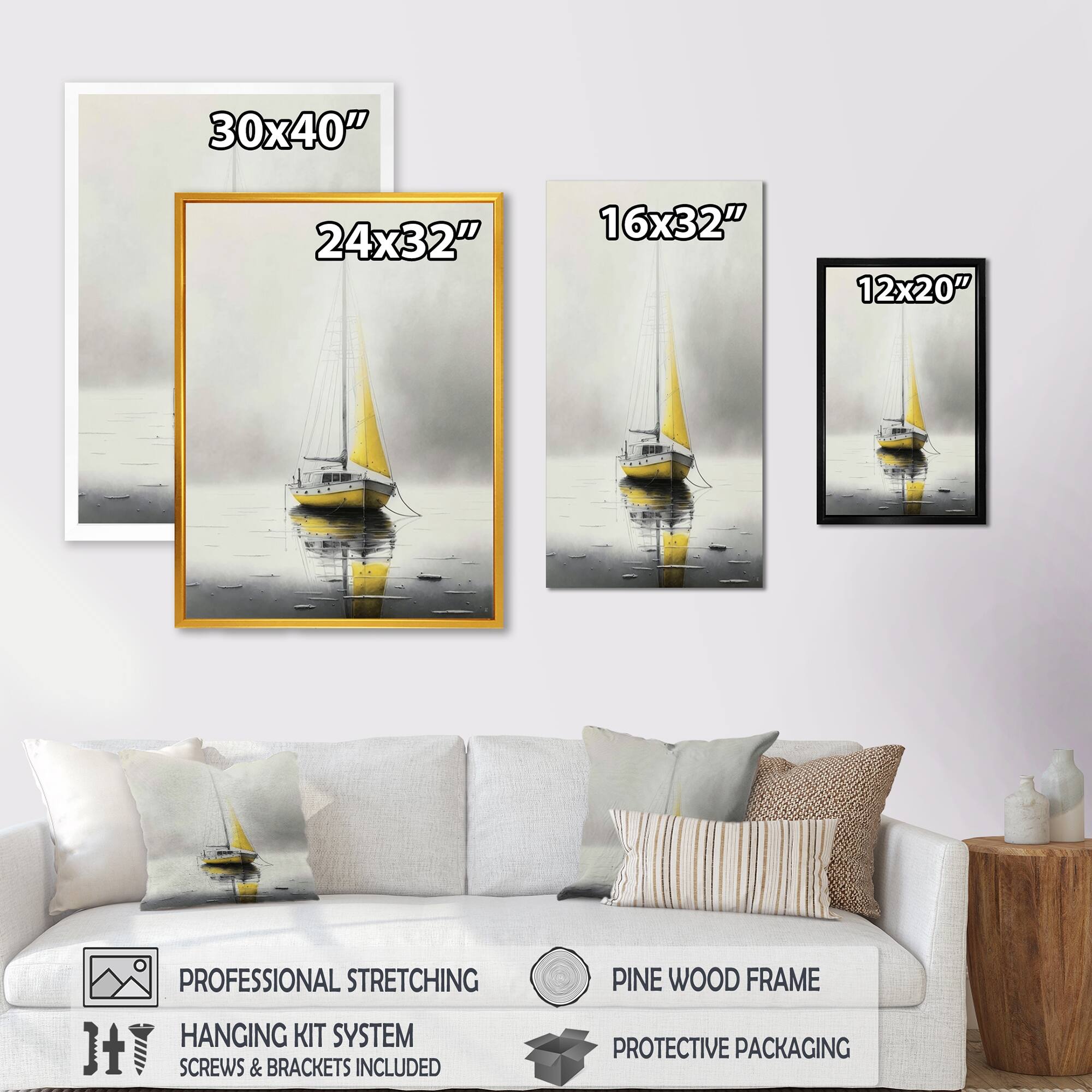 Designart 'Boat Anchored I' Coastal Boat Canvas Wall Art Bed Bath