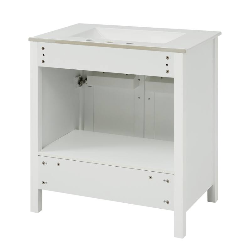 Anmytek 30 Inch Bathroom Vanity with Ceramic Sink and Ample Storage for Small Bathrooms