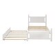 preview thumbnail 7 of 5, Twin Size Platform Bed Frame with Headboard and Trundle for Teens, Solid Wood Slat Support Bed White Frame Bed