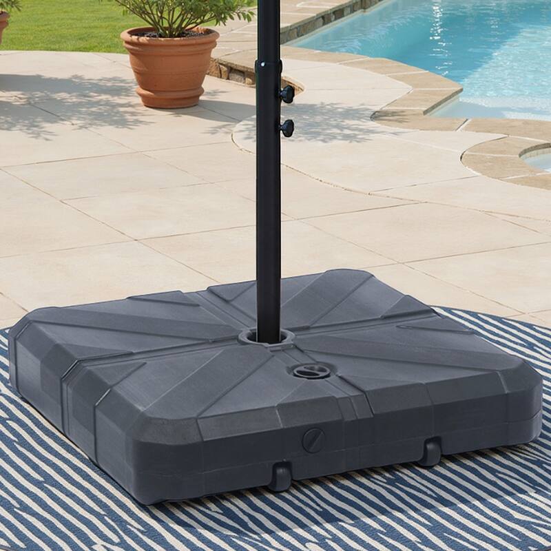 Maypex 170 lbs Fillable Cantilever Umbrella Base Black - Black
