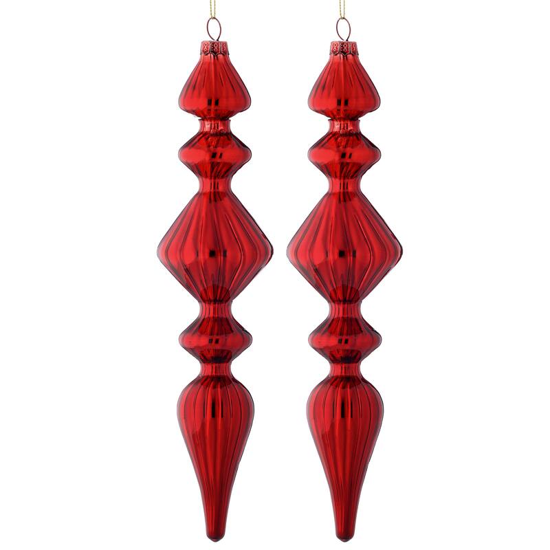 9.5" Shiny Glass Finial Ornament