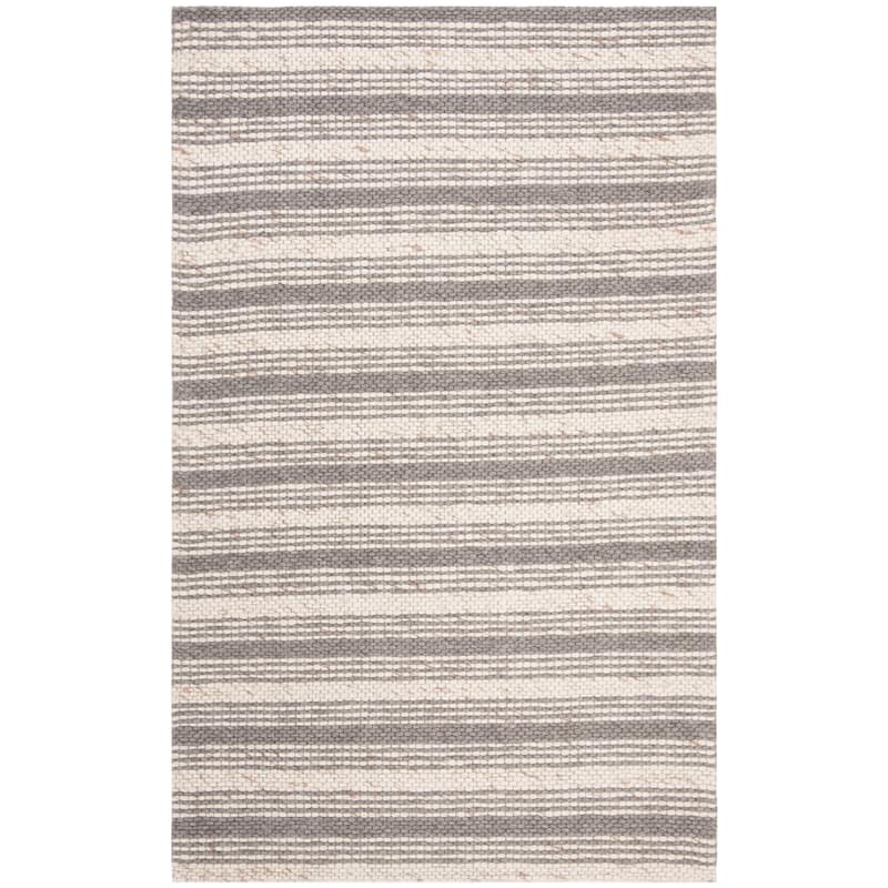 SAFAVIEH Handmade Marbella Arianne Stripe Beige/Brown Wool Rug