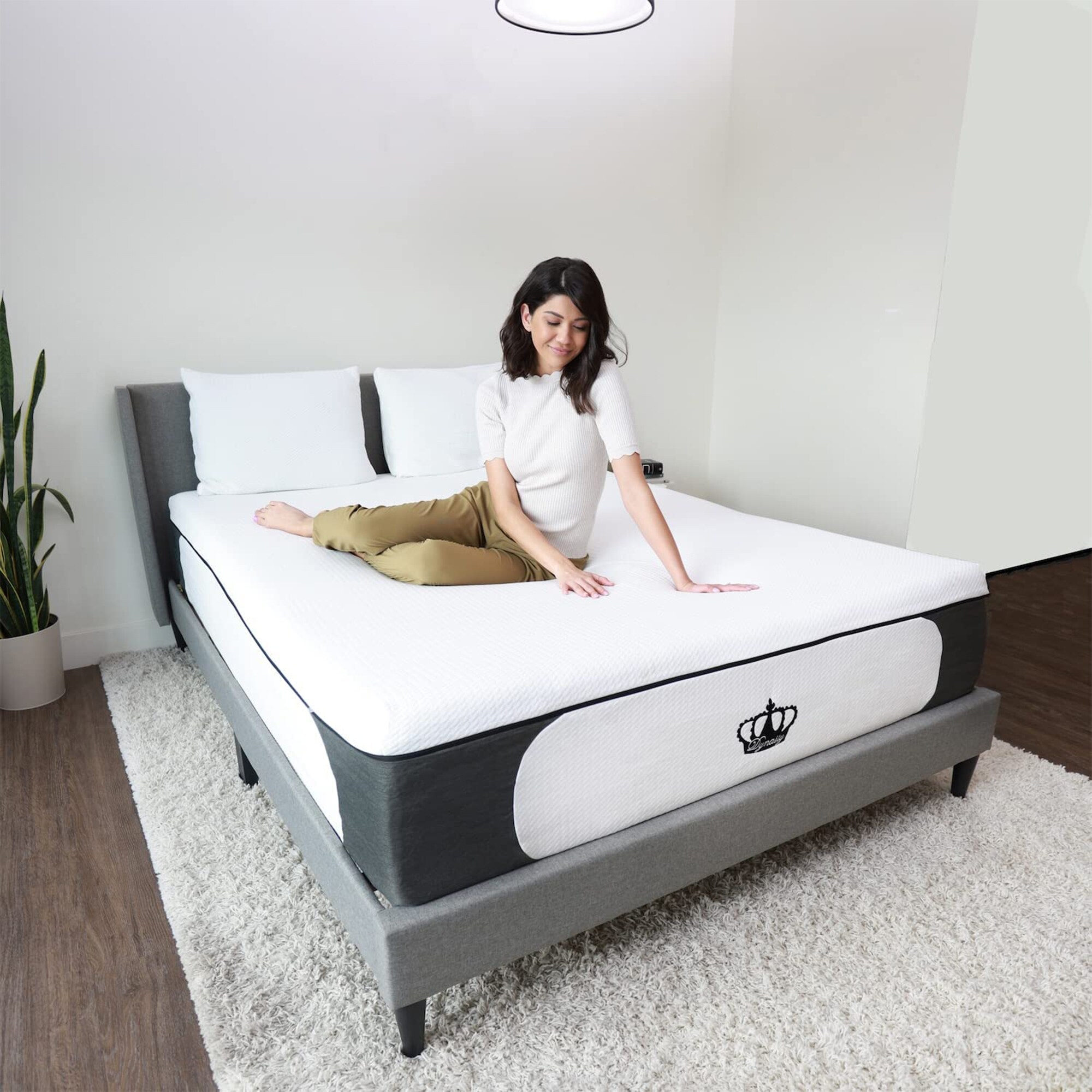Dynasty Mattress Inch CoolBreeze Gel Memory Plush Queen Size Foam  Mattress Bed