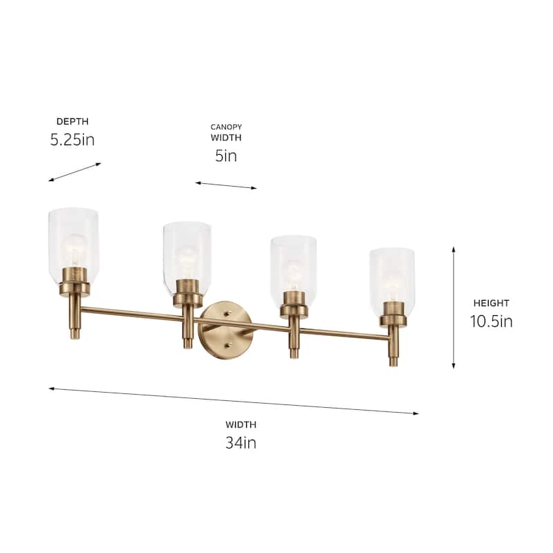 Kichler Lighting Madden Bathroom Vanity Light with Clear Glass