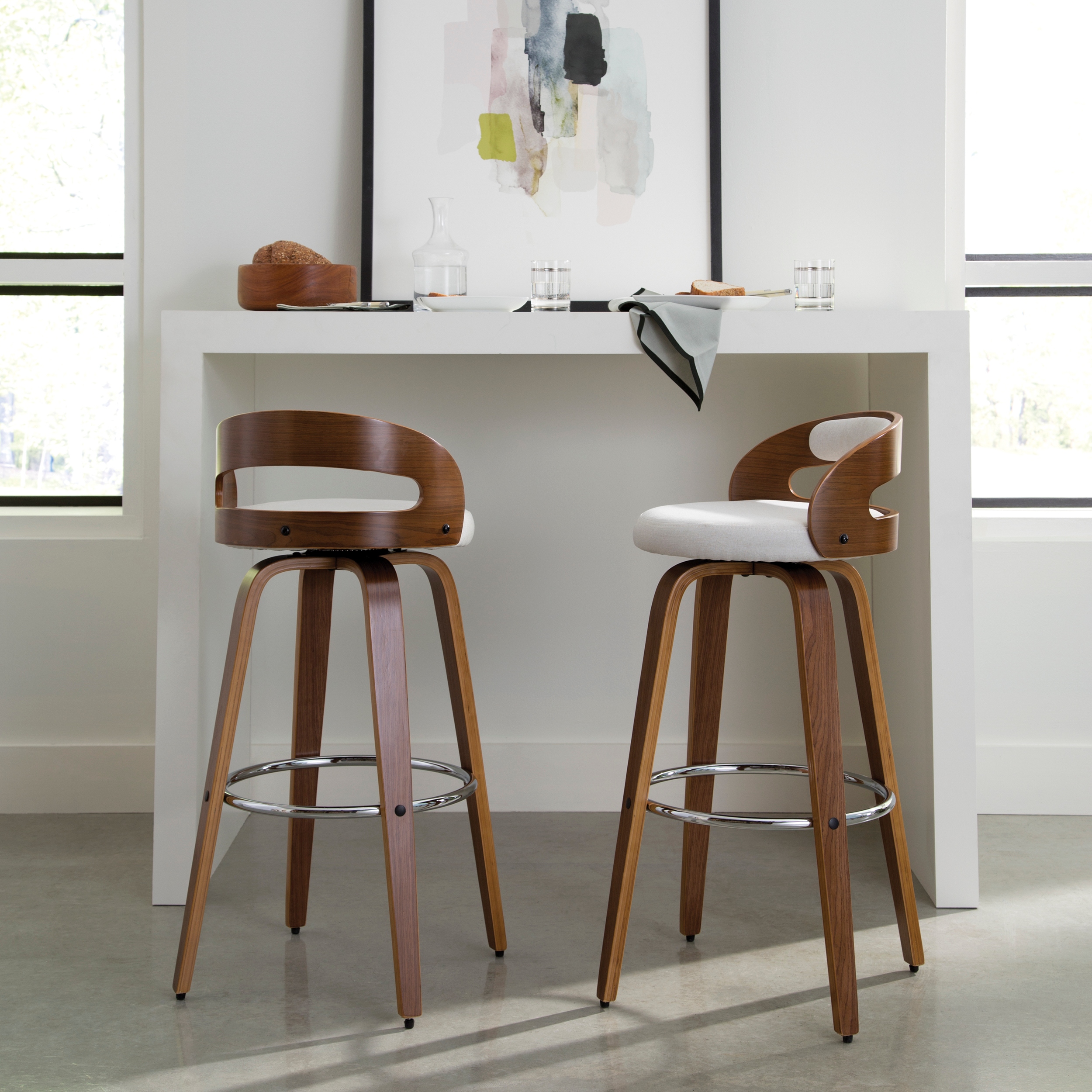 Carson carrington uggelhult bentwood frame swivel seat stool hotsell