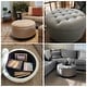 preview thumbnail 30 of 64, Tufted Large Round Storage Ottoman Footrest Beige/ Grey/ Blue