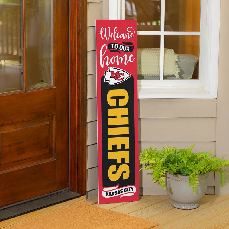 47" Double Sided Seasonal Porch Leaner, Kansas City Chiefs - 47" x 11.25"