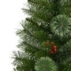 preview thumbnail 6 of 4, Puleo International Set of 2 Artificial Feather-Like Pre-Lit Battery-Operated Potted Christmas Trees with Berries