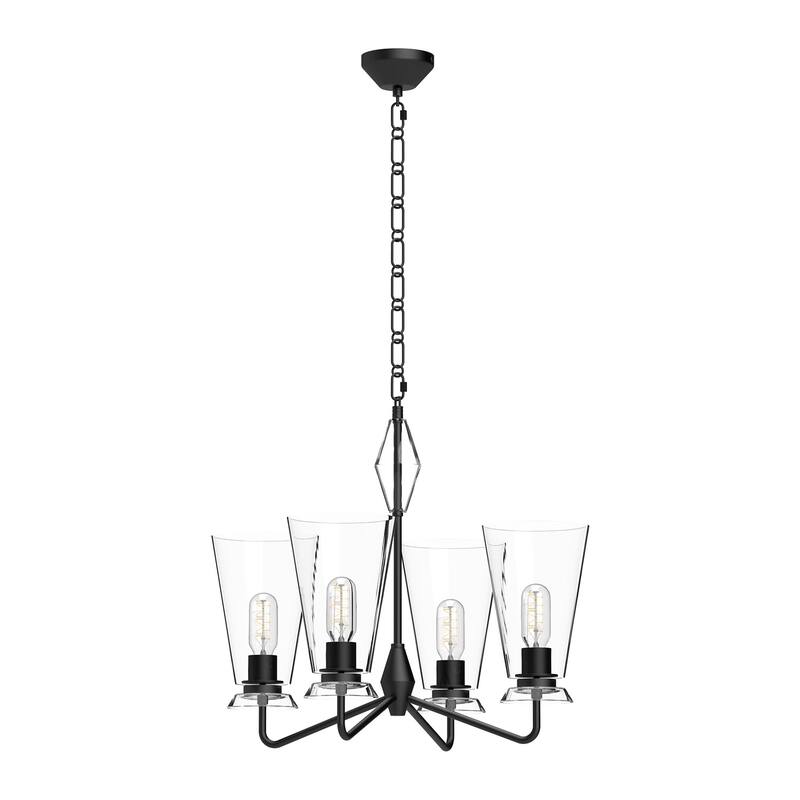 Alora Lighting CH570423CL Salem 4 Light 23" Wide Chandelier with Clear - Matte Black