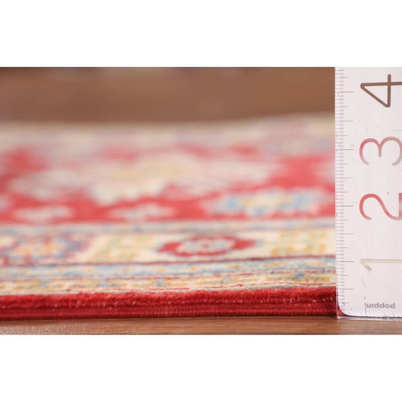 Red Traditional Kazak Foyer Rug Hand-Knotted Wool Carpet - 2'9" x 4'1"