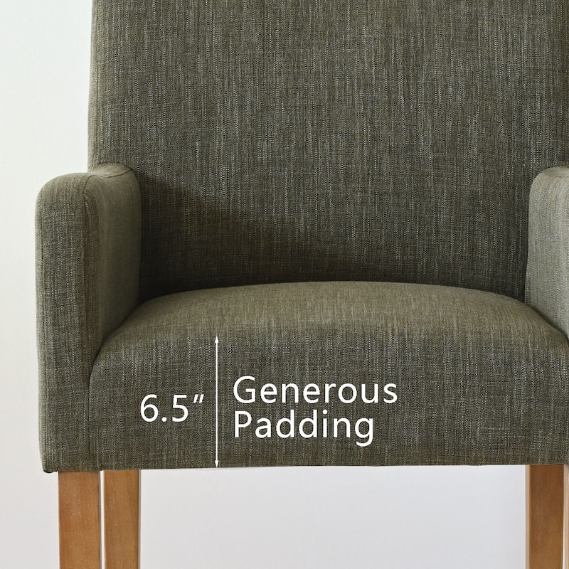 Linen Upholstered Armchair with Solid Wood Legs(Set of 4)