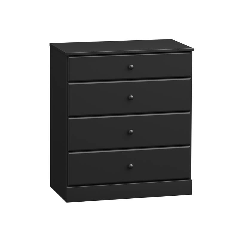 Prepac Astrid 4 Drawer Dresser for Bedroom, Chest of Drawers, Bedroom Furniture, Clothes Storage and Organizer - Deep Black