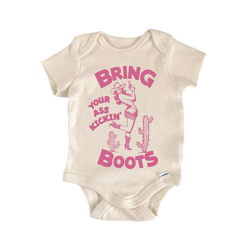 Bring Boots Cowgirl - Baby Bodysuit - White - Newborn