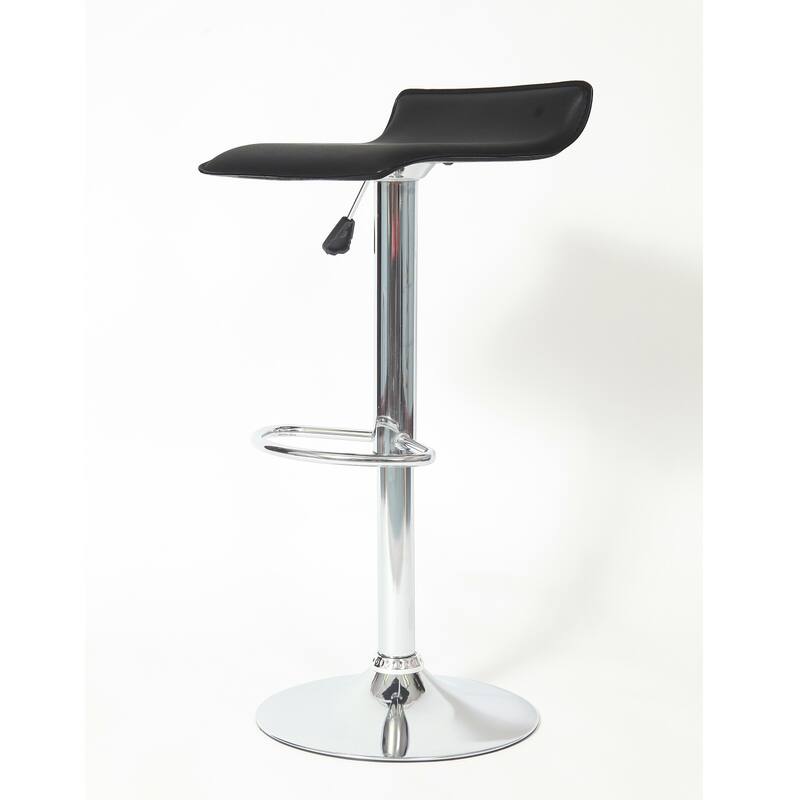 Contemporary Adjustable Swivel Stools, Set of 2 - Black