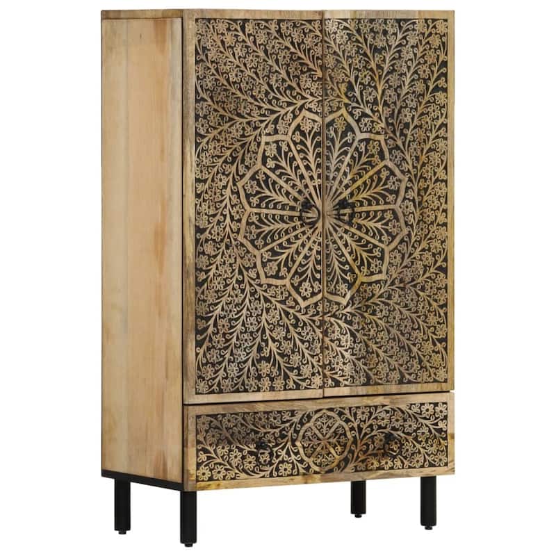 vidaXL Highboard 23.6"x13"x39.4" Solid Wood Mango - 23.6" x 13" x 39.4"