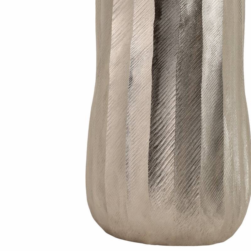Sagebrook Rounded Etched Metal Floor Vase, Silver