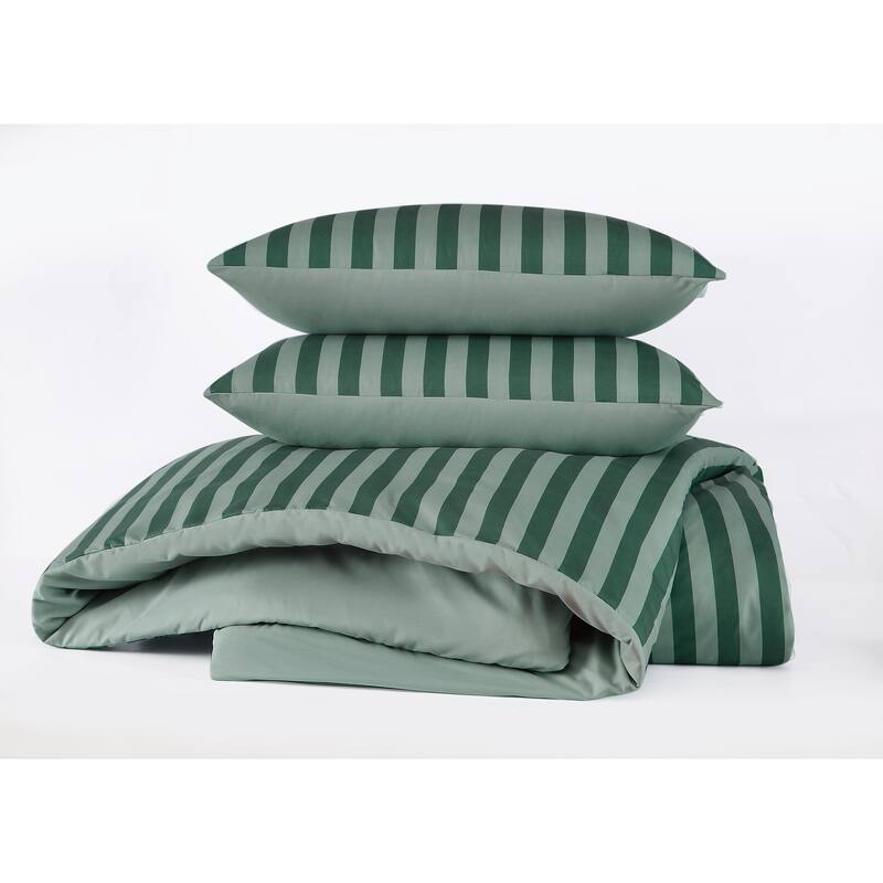 Truly Soft Weston Stripe 3 Piece Comforter Set - Twin - Twin XL - Green