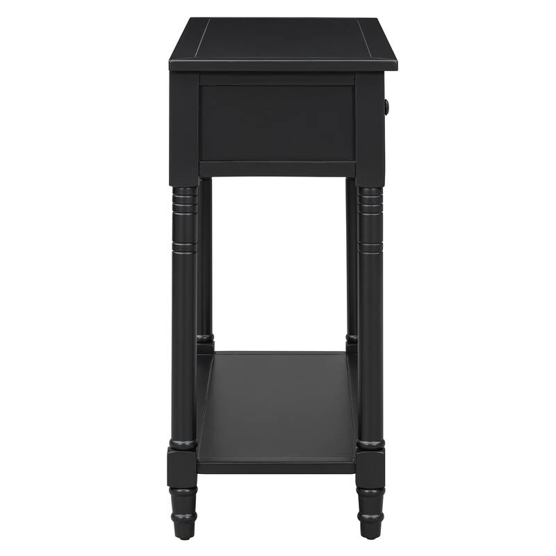 Traditional Design Console Table with Drawers and Shelf
