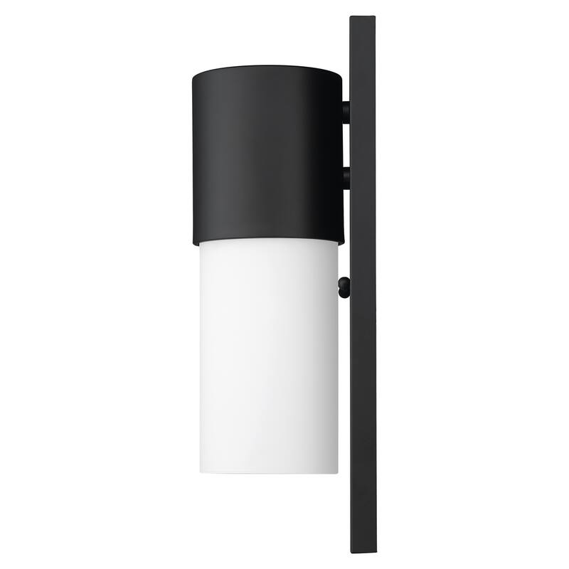 Cooper 1-light Matte Black Outdoor Wall Light w/ Opal Glass
