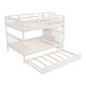 preview thumbnail 3 of 8, White Stairway Full-Over-Full Bunk Bed with Twin Size Trundle