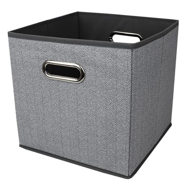 Home Basics Grey Collapsible and Foldable Non-woven Storage Cube - 10.50'' x 10.5'' x 11'' / 26 ...